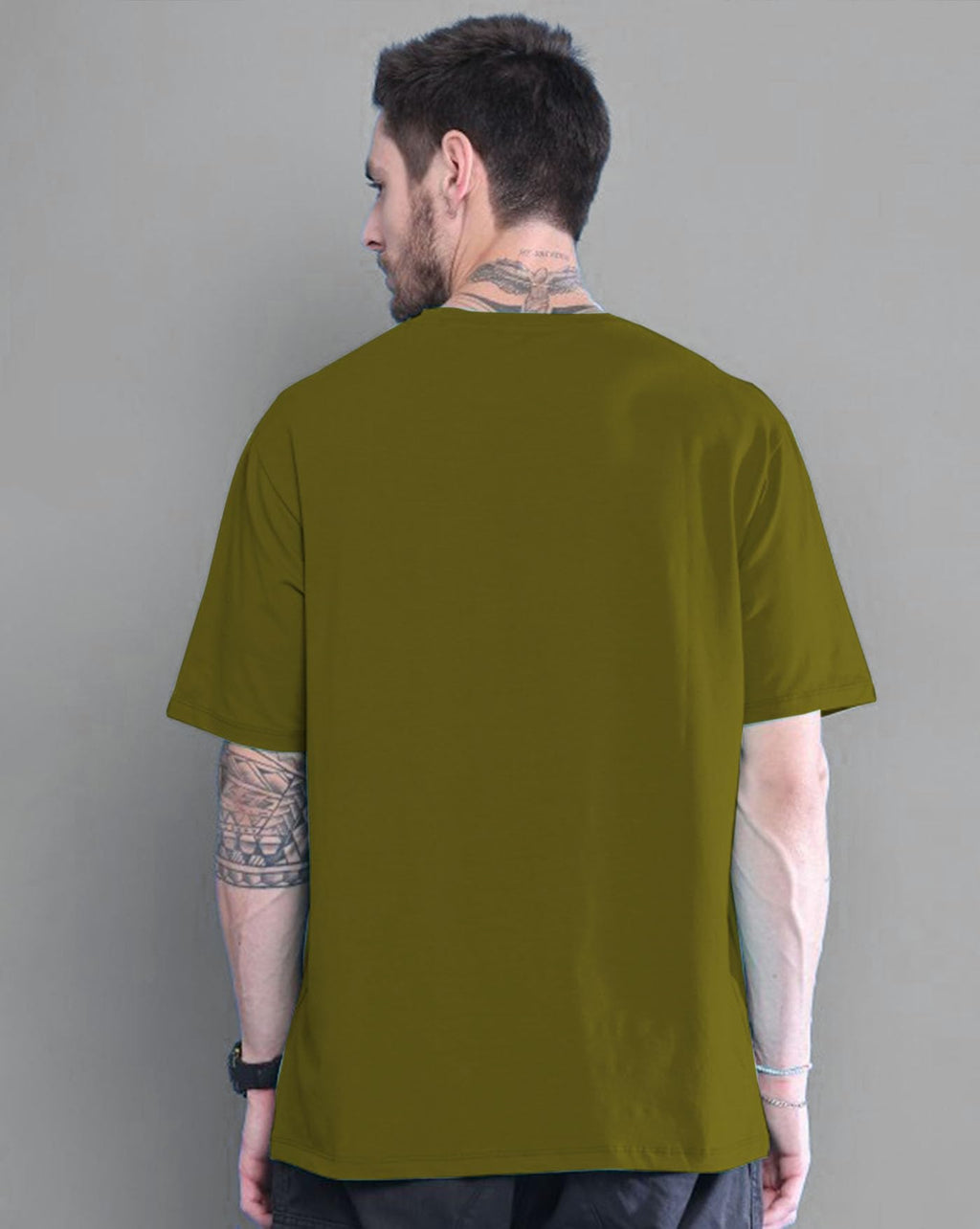 AUSK Mens Loose Fit Oversized Printed Cotton T-Shirts Half Sleeve Drop Shoulder Men Tshirt