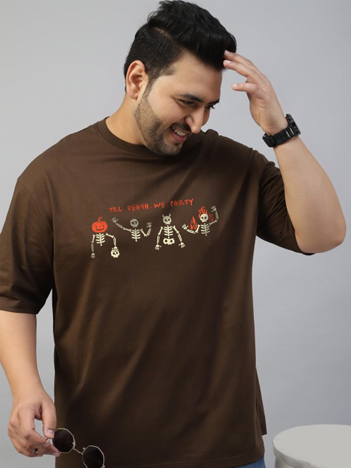 Veirdo Men’s Pure Cotton Half Sleeve Plus Size Printed T-Shirts, Stylish, Comfortable & Durable Cotton Tees | Sizes: S to 2XL