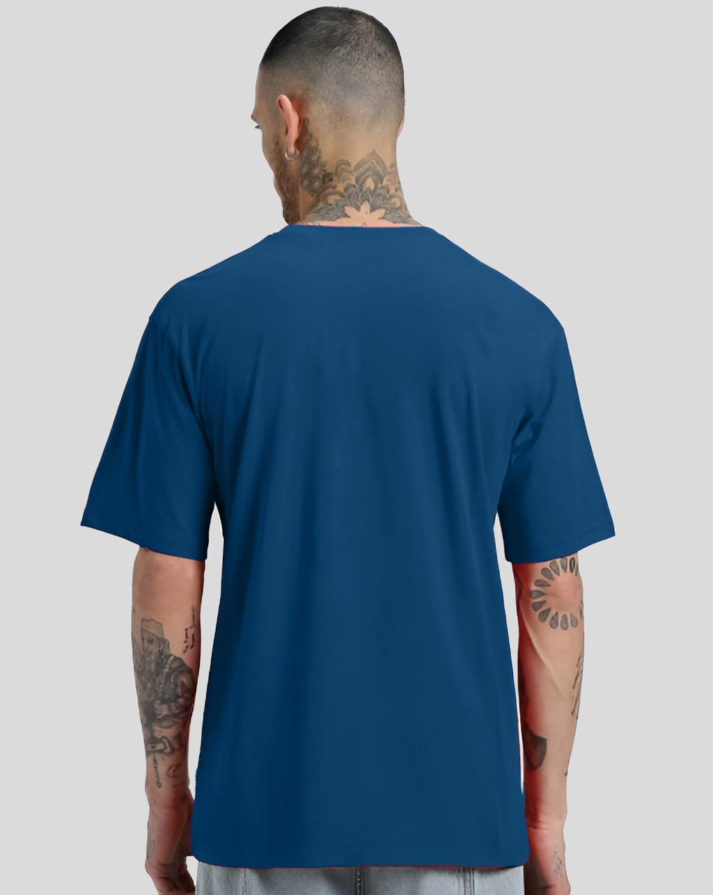AUSK Mens Loose Fit Oversized Printed Cotton T-Shirts Half Sleeve Drop Shoulder Men Tshirt