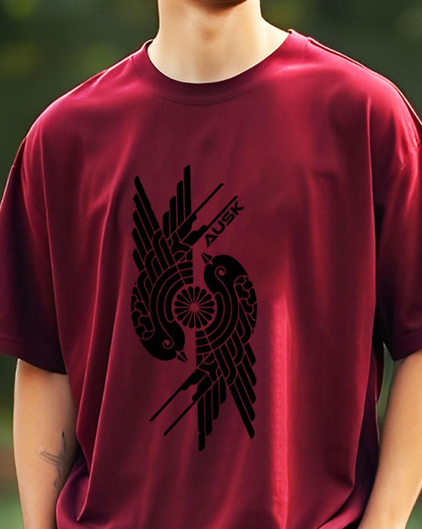 AUSK Mens Loose Fit Oversized Printed Cotton T-Shirts Half Sleeve Drop Shoulder Men Tshirt